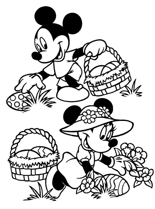 Print Pasen met Disney kleurplaat